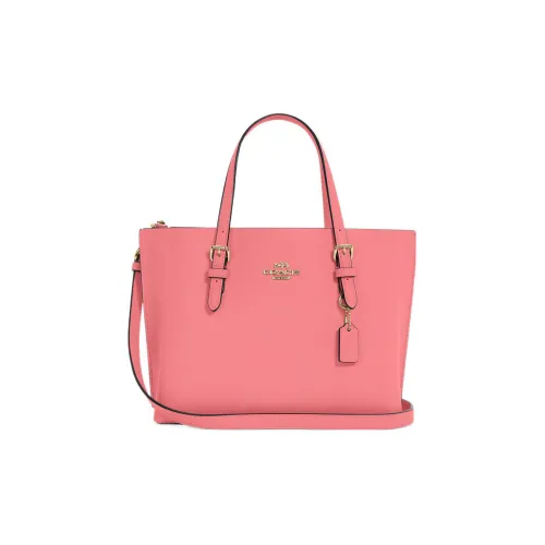 COACH Mollie Кожа Тоут Сумка Сумка для покупок Портативная Сумка через плечо Сумка через плечо Средний Женская Розовая