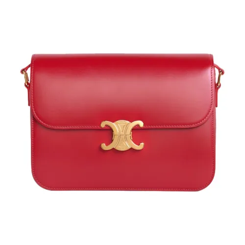 CELINE Triomphe Блестящая сумка из коровьей кожи плечо сумка через плечо сумка через плечо большая женская цвет Candy Color красный
