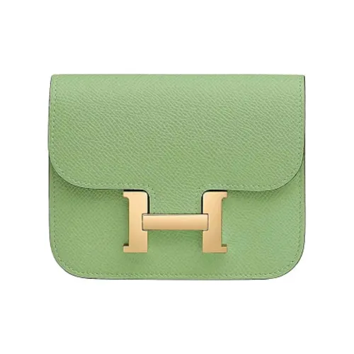 HERMES Constance Slim Коровья кожа Ручной Одно плечо Через плечо Бананка Женские 3i Авокадо-зеленый