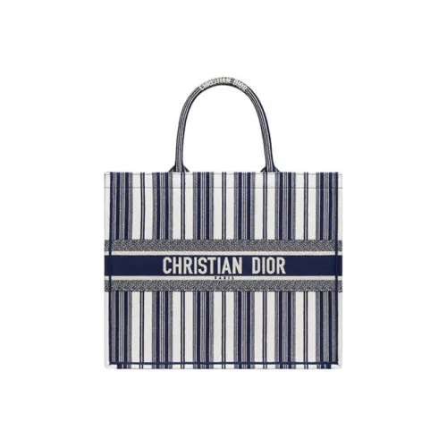 DIOR BookTote Холст Тоут Сумка Сумка для покупок Сумка через плечо Сумка Большая Женская Синяя