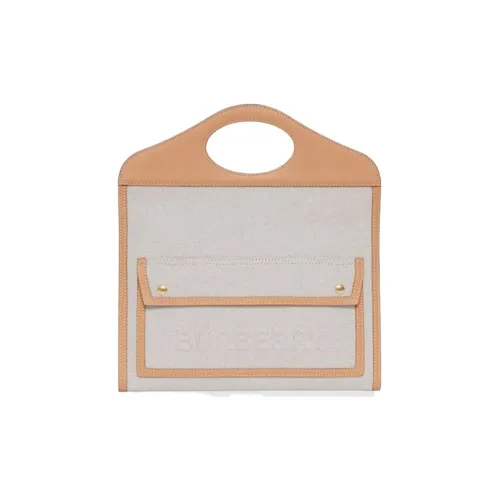 Клатч сумка Burberry из холста и кожи маленькая унисекс рыжевато-коричневый