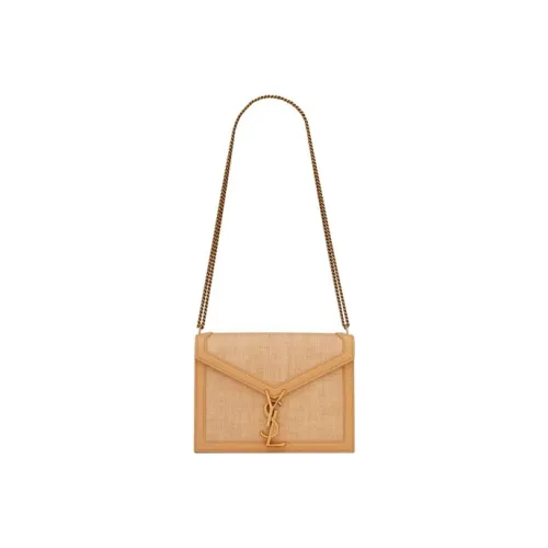 SAINT LAURENT Плетеная сумка через плечо женская натуральная
