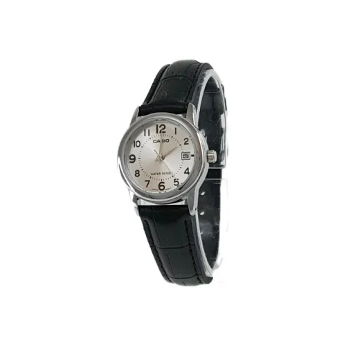 CASIO Standard Series Classic Analog Collection Кварцевый механизм Кожаный ремешок Часы Женские Серебристый циферблат