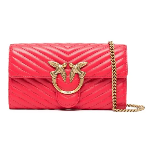 PINKO Love Series Корова Кожа Плечевая Сумка Женская Красная