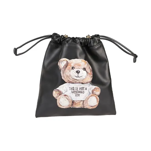 MOSCHINO Тедди Кожа Ведрообразная Сумка через плечо Женская Черная
