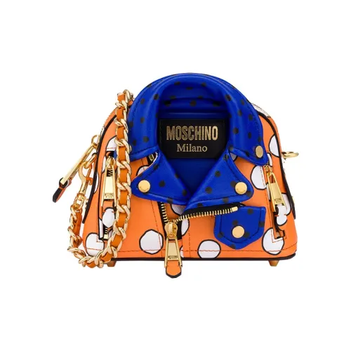 MOSCHINO Овчина Сумка через плечо Маленькая Женская Апельсин Синий