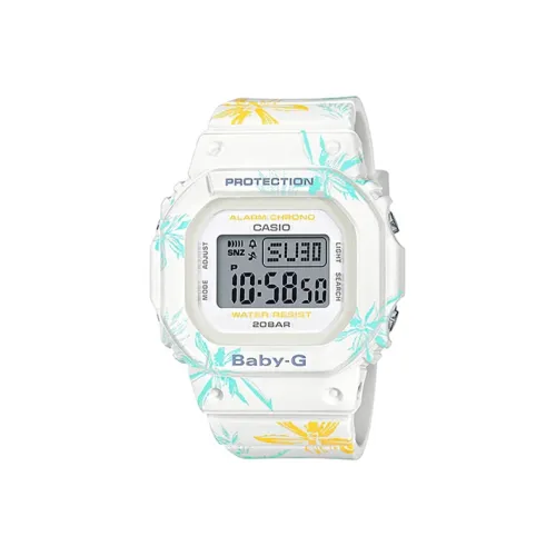CASIO Малыш Г Лето Цветочный Кварцевый Механизм Смольный Ремешок Часы Женские Белый Циферблат