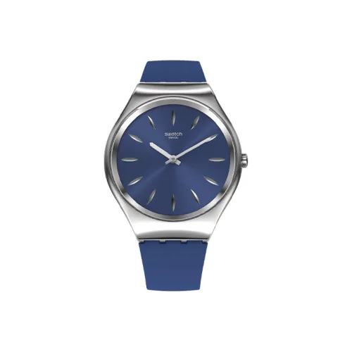 SWATCH SKINIRONY Коллекция Кварцевый механизм Унисекс Часы 42 мм Синий циферблат Корпус из нержавеющей стали Силиконовый ремешок