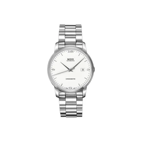 MIDO Автоматический Механический Механизм Мужские Часы Baroncelli 39 мм Белые