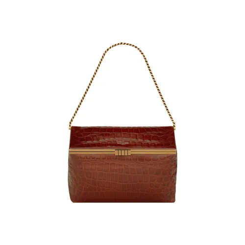 SAINT LAURENT Лакированная кожа Сумка через плечо Средняя Женская Deep Карамель