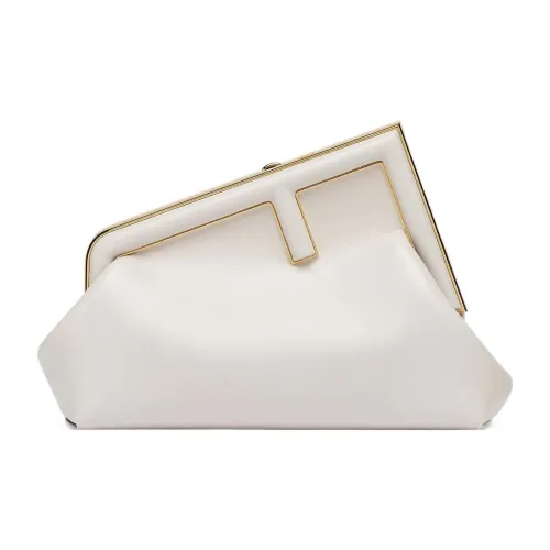 FENDI Овчина Сумка через плечо Клатч Маленький Женский Светло-Серый Белый