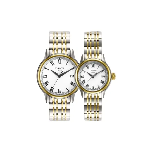 TISSOT Carson Elite Series Кварцевый механизм Унисекс Часы 40*39,2мм + 29,5*28,5мм Белый циферблат