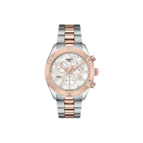Tissot Quartz Movement Женские PR100 Collection Часы Розовые