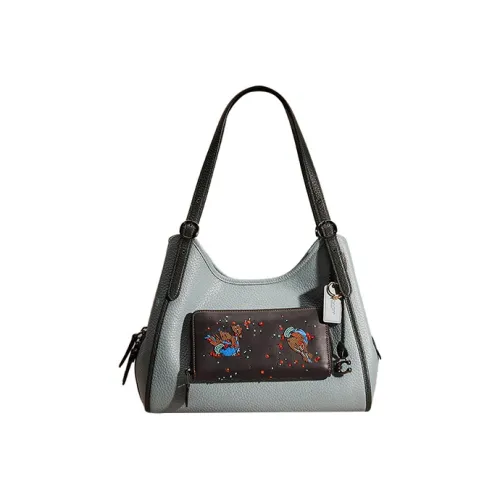 COACH Lori Кожа Плечо Сумка Сумка Сумка через плечо Женская Зеленая