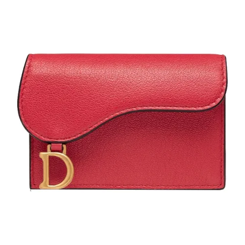 DIOR Saddle Козья кожа Держатель для карт Мини Женский Красный