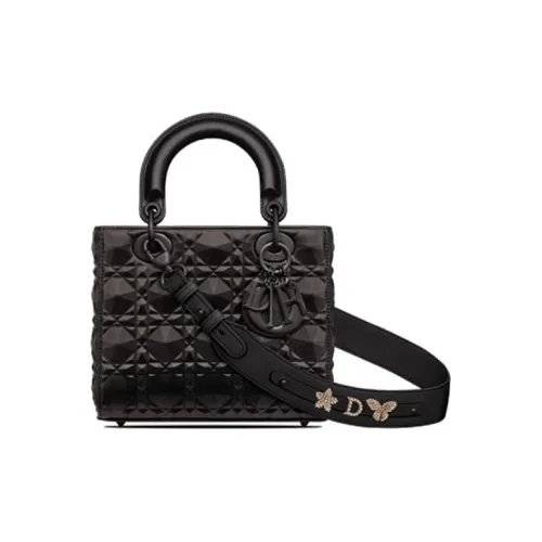 DIOR LADY DiorMy ABCDior Коровья кожа Сумка Lady Dior Сумка через плечо Сумка Маленькая Женская Черная