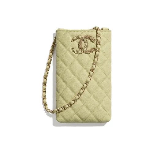 CHANEL Сумка через плечо из коровьей кожи с чехлом для телефона унисекс зеленый