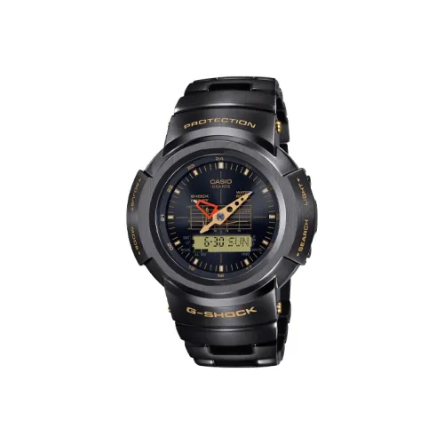 CASIO Full Metal Collection Disk Кварцевый механизм Нержавеющая сталь Ремешок Часы Мужские Черный циферблат AWM 500GC 1A