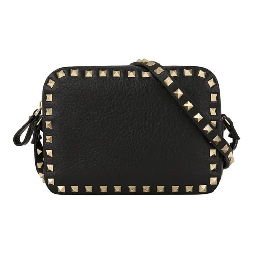 Valentino Коровья кожа Camera Сумка Маленькая квадратная сумка Сумка через плечо Сумка на плечо Женская Черная