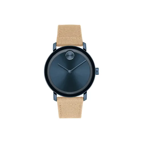 MOVADO Смелый Кварцевый механизм Мужские часы Часы 40 мм Синий циферблат Корпус из нержавеющей стали Ремешок из холста