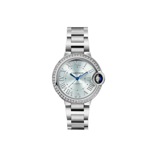 Cartier Часы Ballon Bleu De Cartier 33 Мм, Механизм С Автоматическим Подзаводом, Сталь, Бриллианты