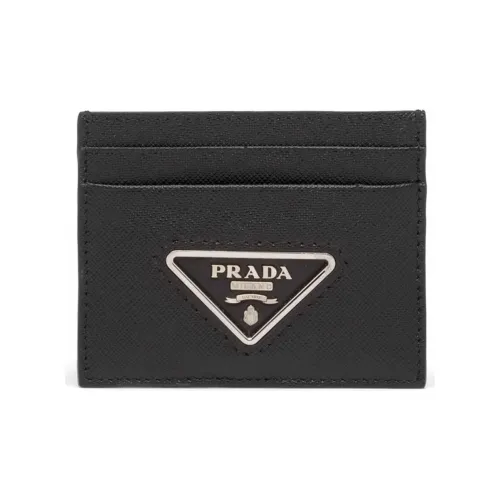 PRADA Кожа Держатель для карт Унисекс Черный