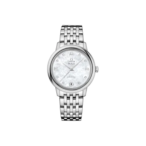 OMEGA Автоматический Механический Movement Женские Часы Elegant Saucer Series 32,7 мм Жемчужная раковина Цвет