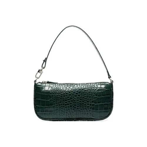 By Far Rachel Коровья кожа Маленькая квадратная сумка Сумка через плечо Сумка Женская Темно-зеленая