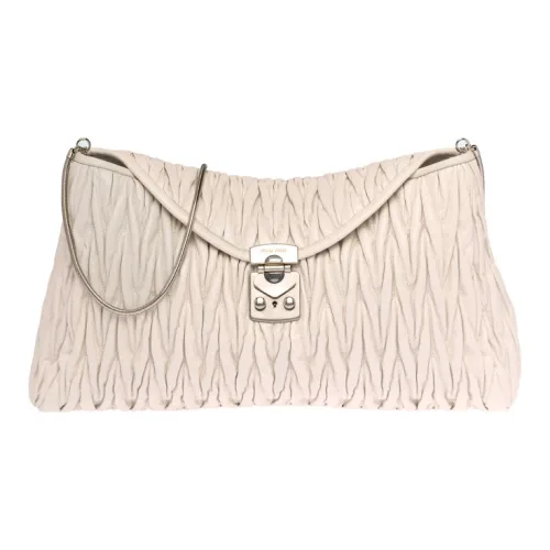 MIU MIU Matelassé Телячья кожа Ручная Сумка через плечо Стандартная Женская Мел Белый