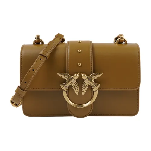 PINKO SIMPLY Коровья кожа Swallow Сумка Сумка через плечо Мини Сумка Женская Коричневый