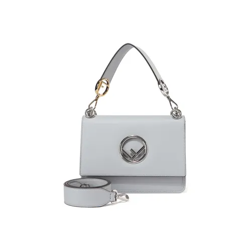 FENDI Kan I Кожа Одно плечо Сумка Женская Серо-синяя
