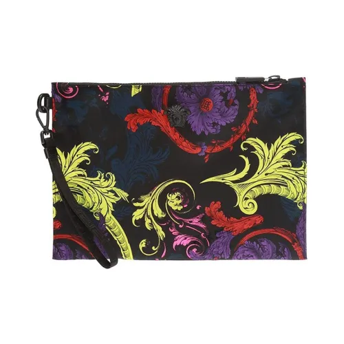 VERSACE Nylon Clutch Маленький Унисекс Черный