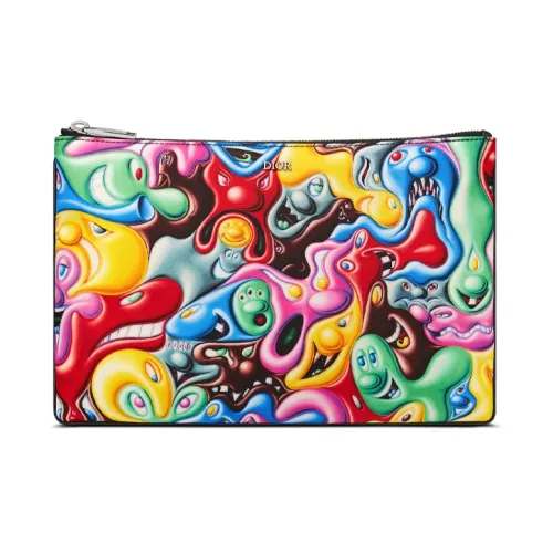 DIOR Kenny Scharf Коллаборация Нейлоновая ткань Маленький клатч Сумка Мужская Многоцветная