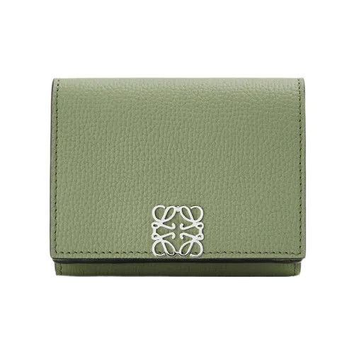 LOEWE Anagram Pebble Телячья кожа с рельефом Кошелек Женские Зеленый