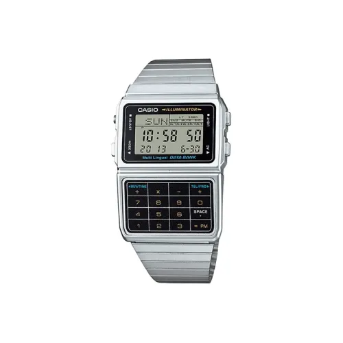CASIO YOUTH Collection Цифровой Калькулятор-Контр Циферблат Кварцевый Механизм Смольный Ремешок Часы Мужские Серый Циферблат
