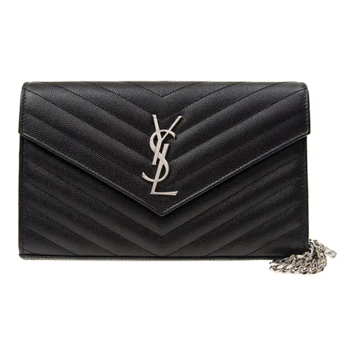 SAINT LAURENT Cassandre Коровья кожа Сумка через плечо Женская Черная