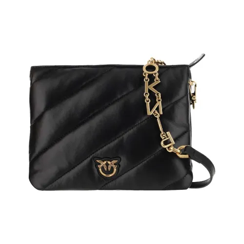 PINKO Quilt Кожа Swallow Сумка Сумка через плечо Обычный Женский Черный Черный Золотой