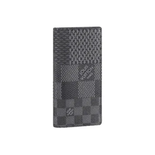 LOUIS VUITTON Brazza Кожа Холст Кошелек Стандартный Мужской Черный