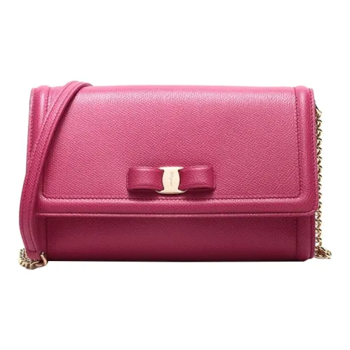 Ferragamo Коровья кожа крупнозернистая Сумка через плечо Сумка на плечо Женская Розово-красная
