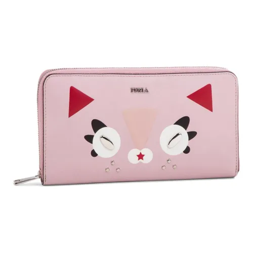 Furla Ginger Leather Wallet Clutch Large Women's Pink