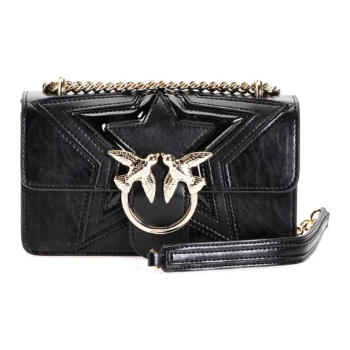 PINKO Коровья кожа Портативная Сумка через плечо Сумка на плечо Мини Женская Черная