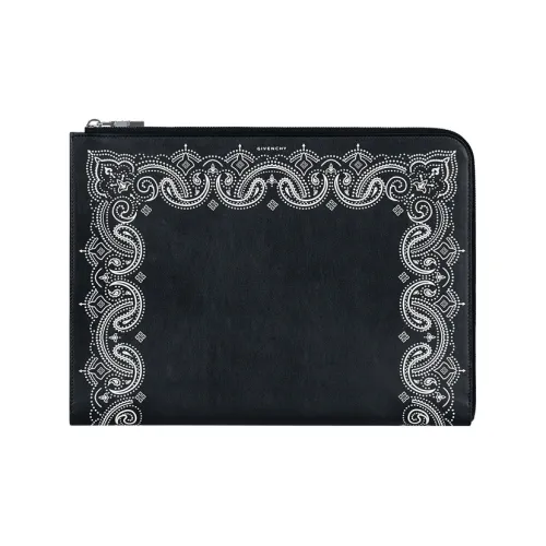 GIVENCHY Smooth Cow Leather Clutch Large Men's Black