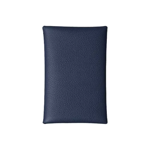 HERMES Calvi Evercolor Телячья кожа Держатель для карт Женский BLEU NUIT Полночный синий