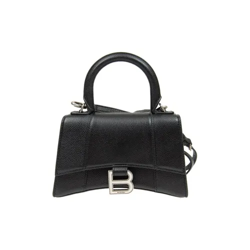 Balenciaga HOURGLASS Личи Коровья кожа Сумка Hourglass Сумка через плечо Сумка Экстра малый Женская Черная