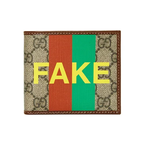 GUCCI Canvas с кожаными вставками кошелек мужской цвет эбеновое дерево бежевый