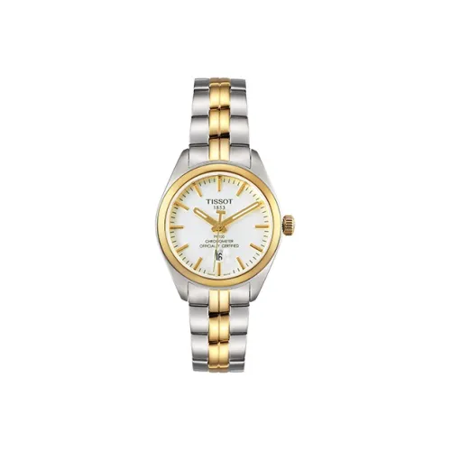 TISSOT PR100 Collection Кварцевый механизм Женские часы 33 мм Белый циферблат Корпус из нержавеющей стали Ремешок из нержавеющей стали