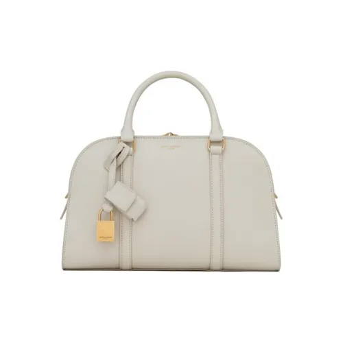 SAINT LAURENT Гладкая коровья кожа Дорожная сумка Сумка на одно плечо Женская Белая