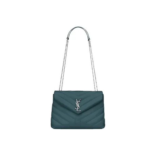 SAINT LAURENT LOULOU Кожаная сумка с цепочкой сумка через плечо сумка на плечо женская бензиновый зеленый