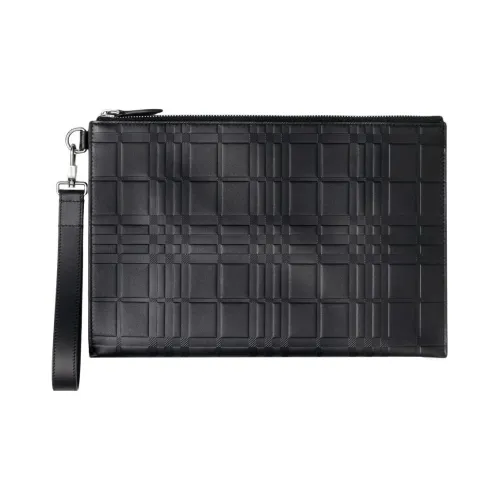 Burberry Кожа Хранение Сумка Клатч Большой Мужской Черный