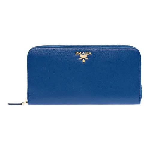 PRADA Saffiano кожа кошелек большой женский синий